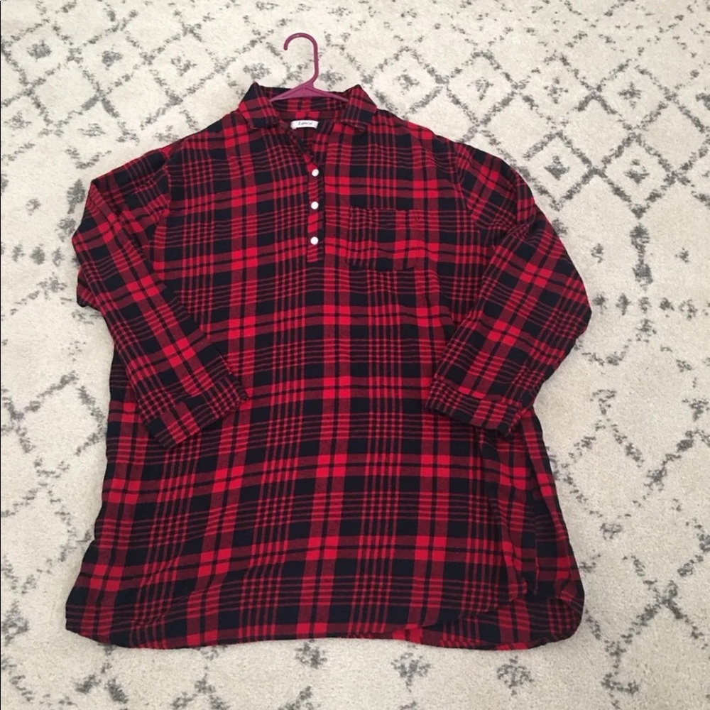 Red and white flannel nite gown